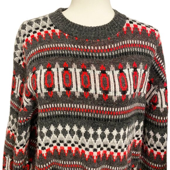 Stunning Orlon Campus Vintage Sweater in Gray and Red - Picture 4 of 7